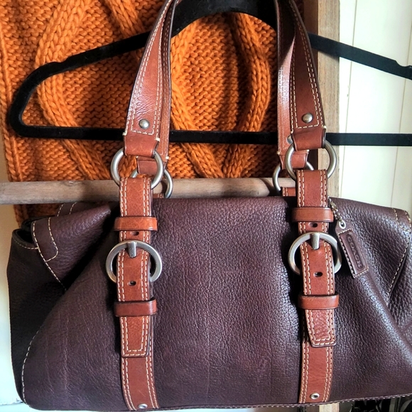 Coach Brown Leather Chelsea Satchel Handbag Purse - Picture 1 of 5